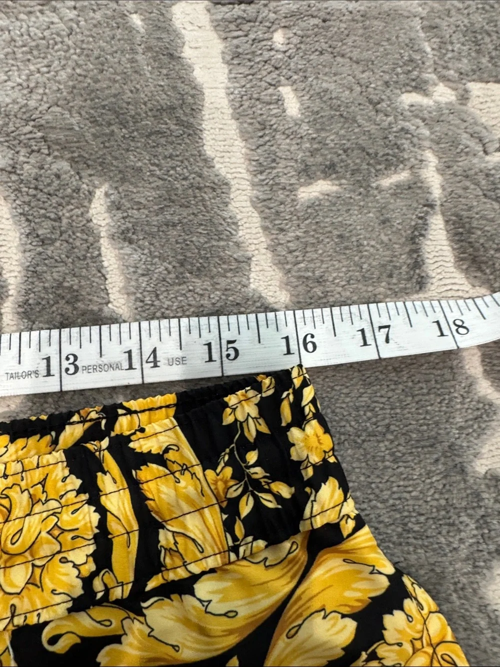 Versace Men's Black & Yellow Baroque Swim Trunks size 5